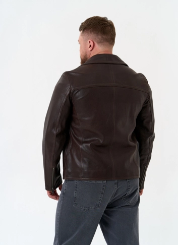 Мужская куртка косуха из натуральной кожи фото