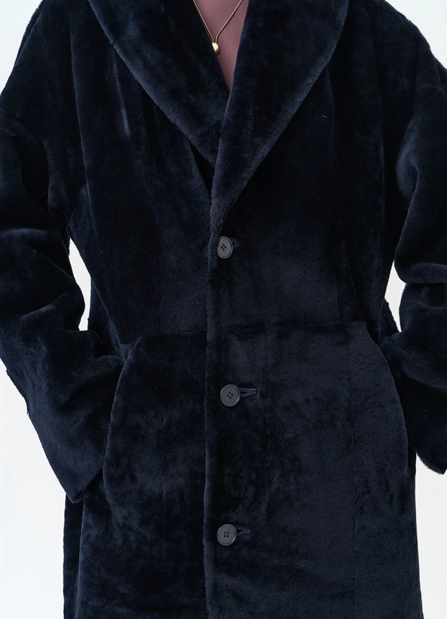 Женская двухсторонняя дубленка с воротником шаль модель № 34435 универмаг малина фото
