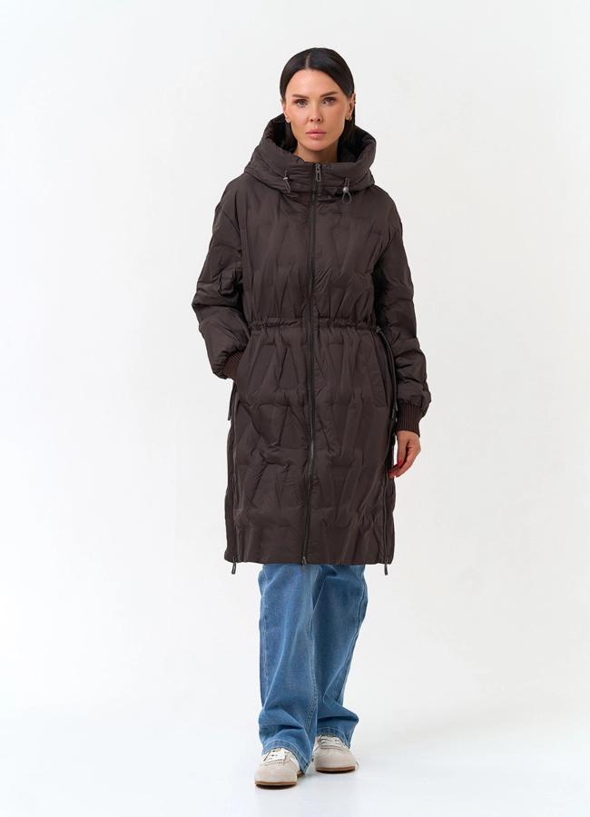 Женское утепленное полупальто модель № 33845 универмаг малина фото