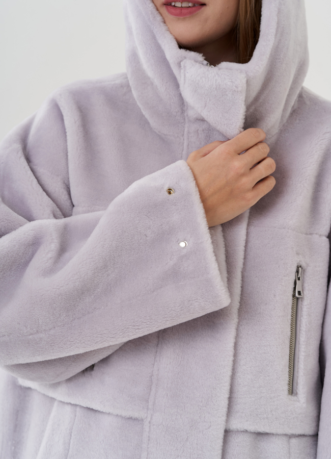 Полупальто женское с капюшоном модель № 25687 универмаг малина