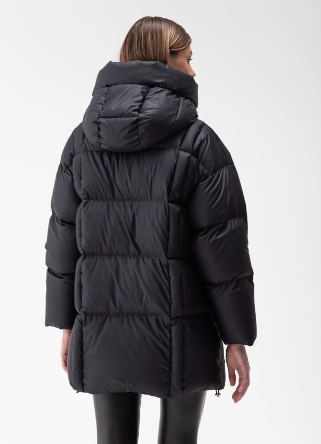 Женский пуховик с капюшоном  модель № 28008 универмаг малина