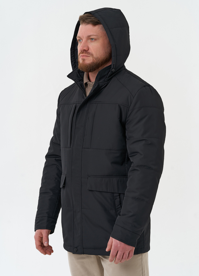 Мужская утепленная куртка с капюшоном модель № 30274 универмаг малина