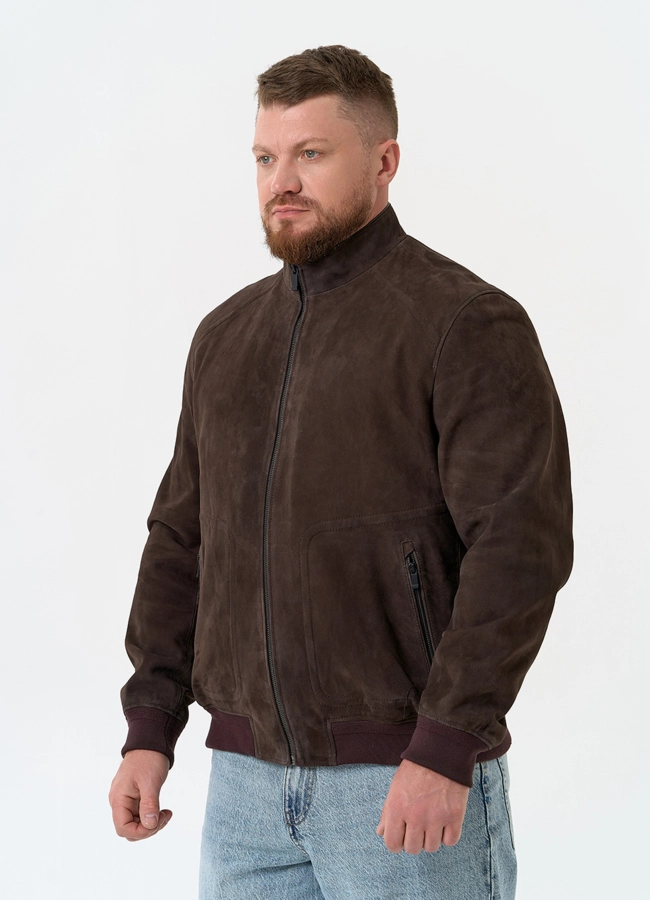 Мужская куртка бомбер из натуральной замши модель № 32550 универмаг малина