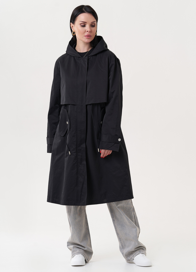 фото Женский плащ с капюшоном модель № 27209