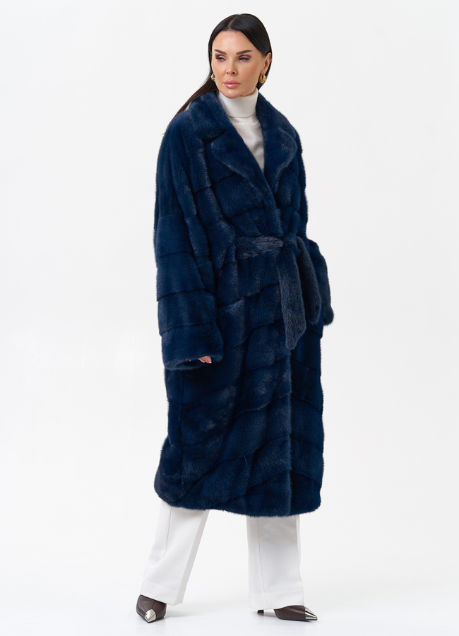 Длинная шуба с английским воротником модель № 26644 универмаг малина