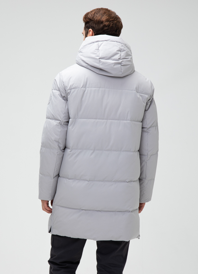 Мужской пуховик с капюшоном  модель № 28404 в кредит